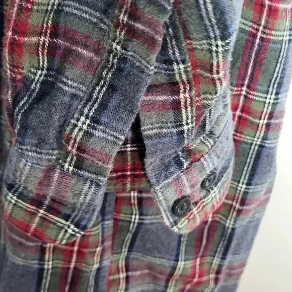 LL BEAN Scotch Gray Plaid Flannel Shirt Traditional Fit Mens Sz M Long Sleeve - Picture 5 of 9